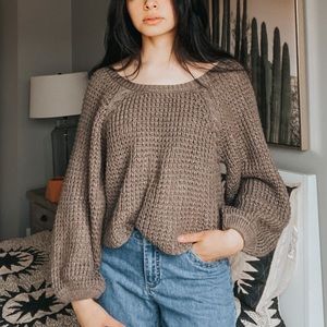 Balloon Sleeved Knit Sweater